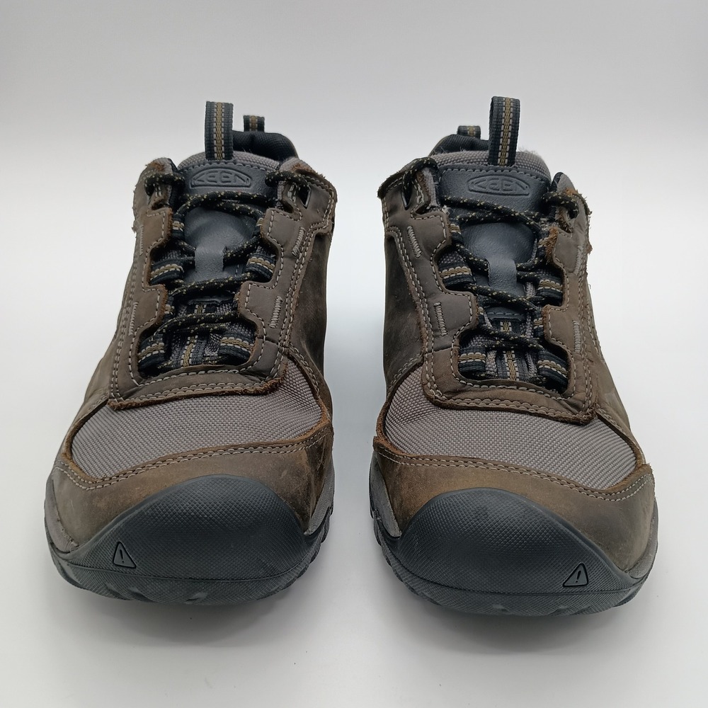 Keen Steens Waterproof Hiking Shoes Mens 9 Brown Grey Leather Low Top - Picture 2 of 11